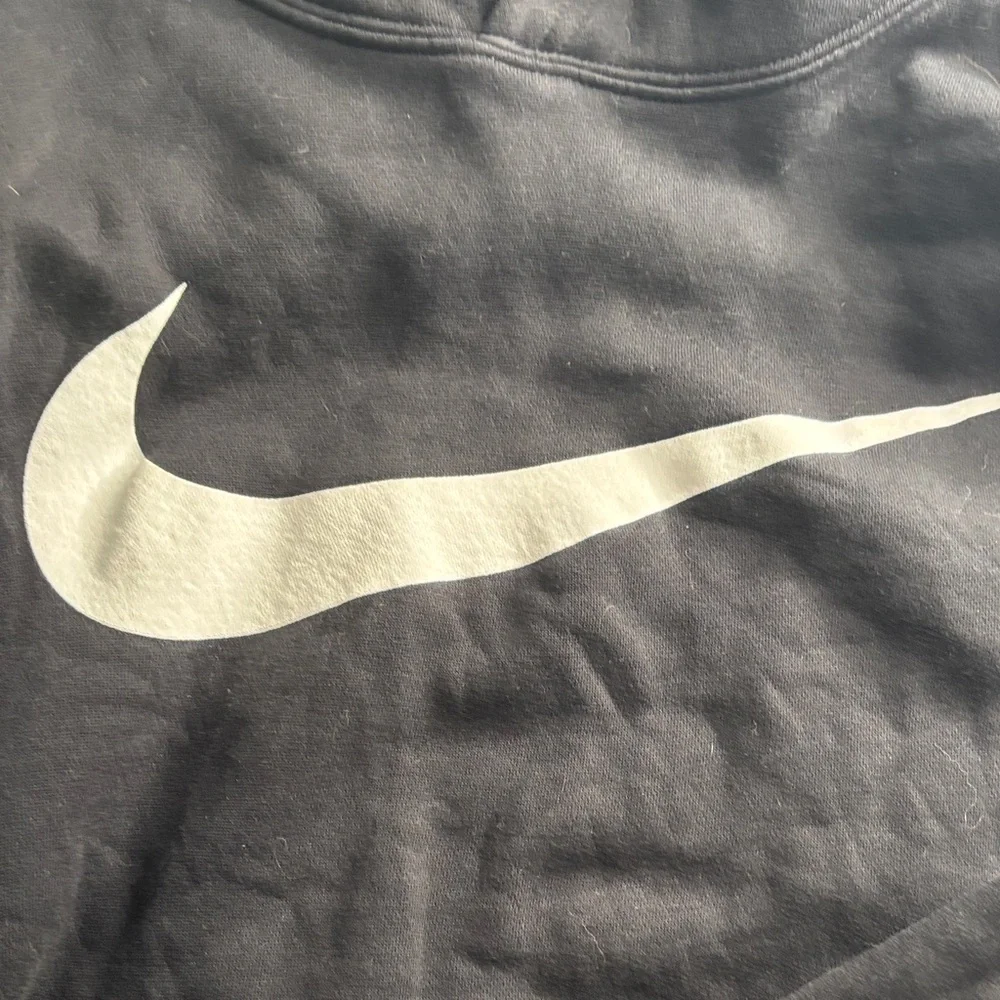 Nike Men's Black Hoodie with White Logo